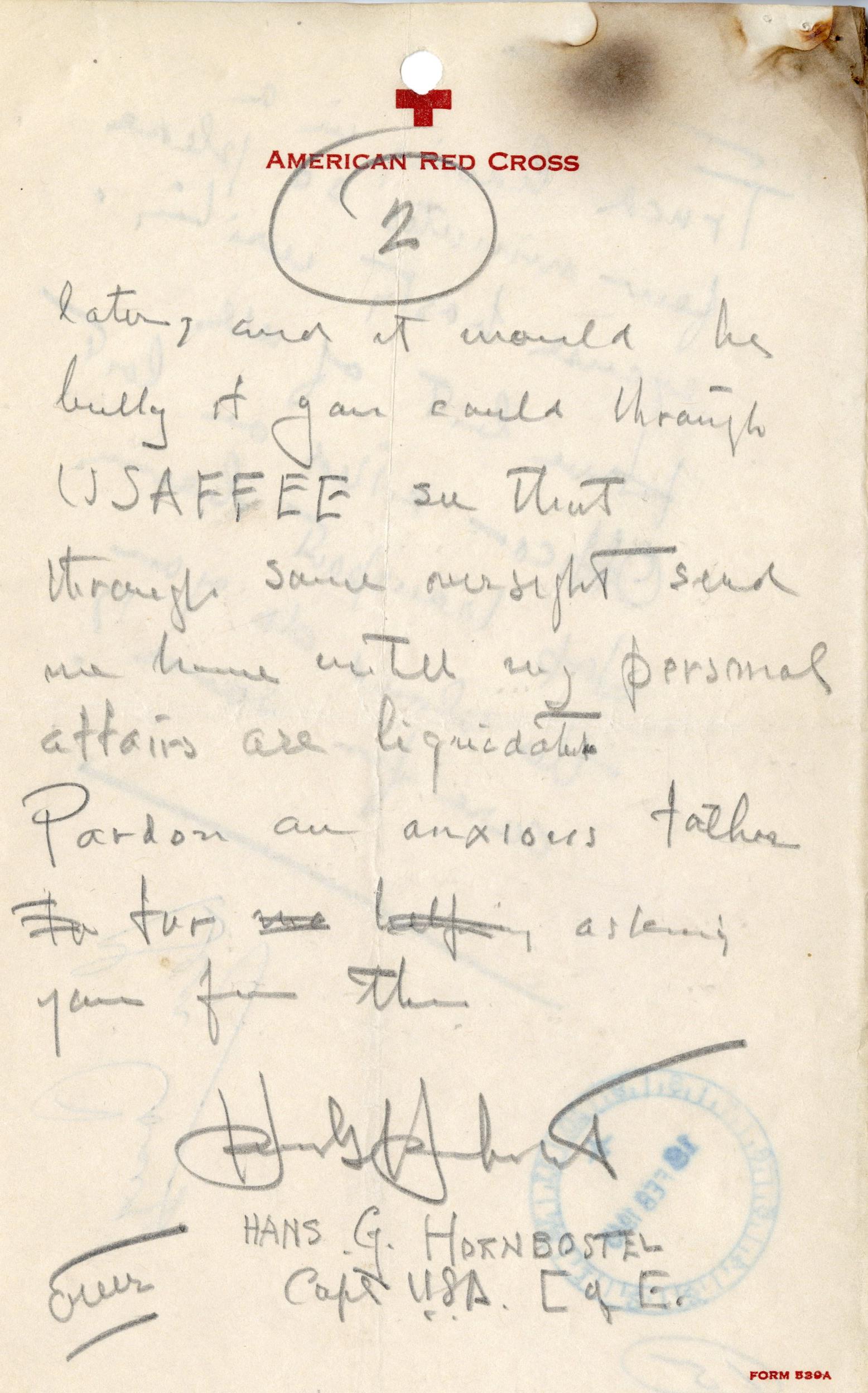 Page of a handwritten letter